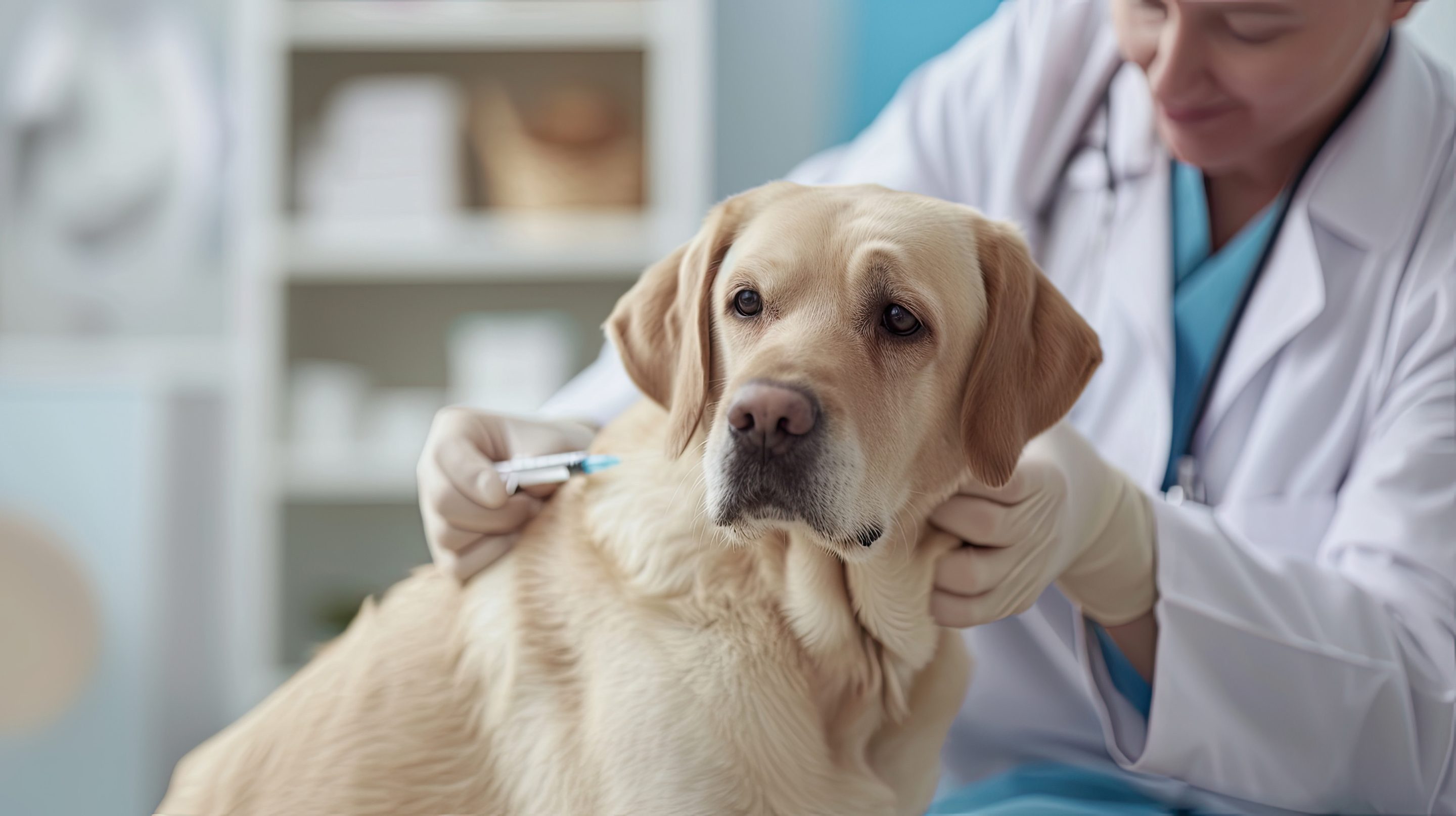 dog getting vaccine - Rosecrans Veterinary Clinic